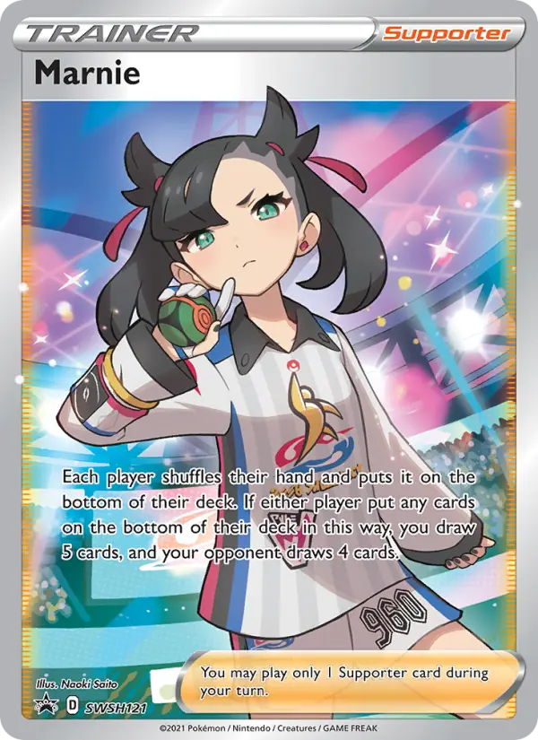 Marnie None Pokemon card #SWSH121 from SWSH Black Star Promos