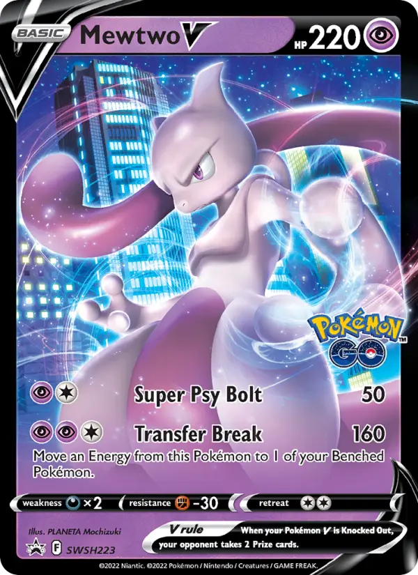 Mewtwo V None Pokemon card #SWSH223 from SWSH Black Star Promos
