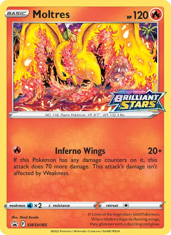 Moltres None Pokemon card #SWSH185 from SWSH Black Star Promos