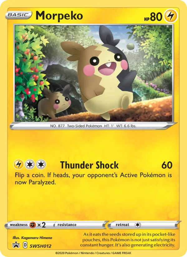 Morpeko None Pokemon card #SWSH012 from SWSH Black Star Promos