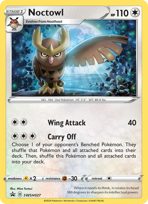 Noctowl None Pokemon card #SWSH027 from SWSH Black Star Promos