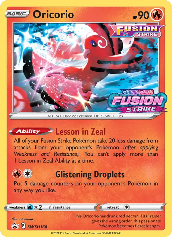 Oricorio None Pokemon card #SWSH168 from SWSH Black Star Promos