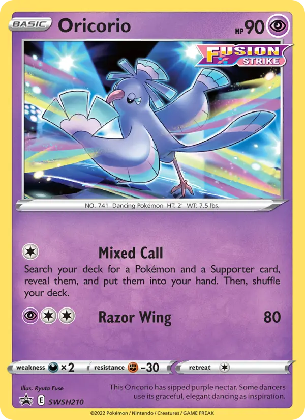 Oricorio None Pokemon card #SWSH210 from SWSH Black Star Promos