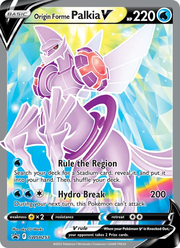 Origin Forme Palkia V None Pokemon card #SWSH253 from SWSH Black Star Promos
