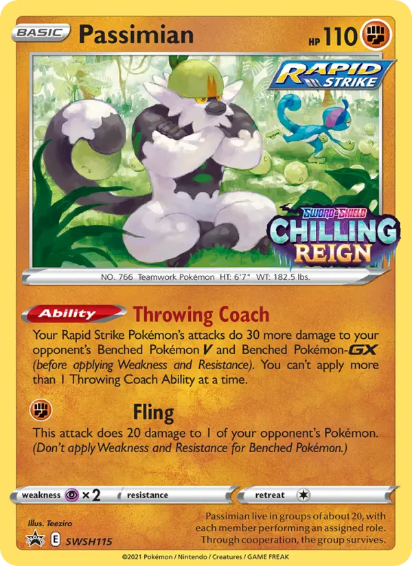 Passimian None Pokemon card #SWSH115 from SWSH Black Star Promos