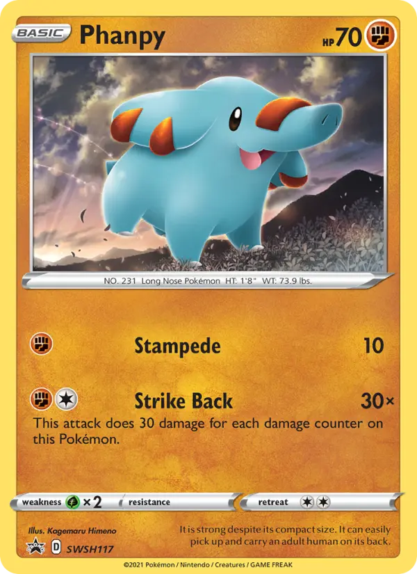 Phanpy None Pokemon card #SWSH117 from SWSH Black Star Promos