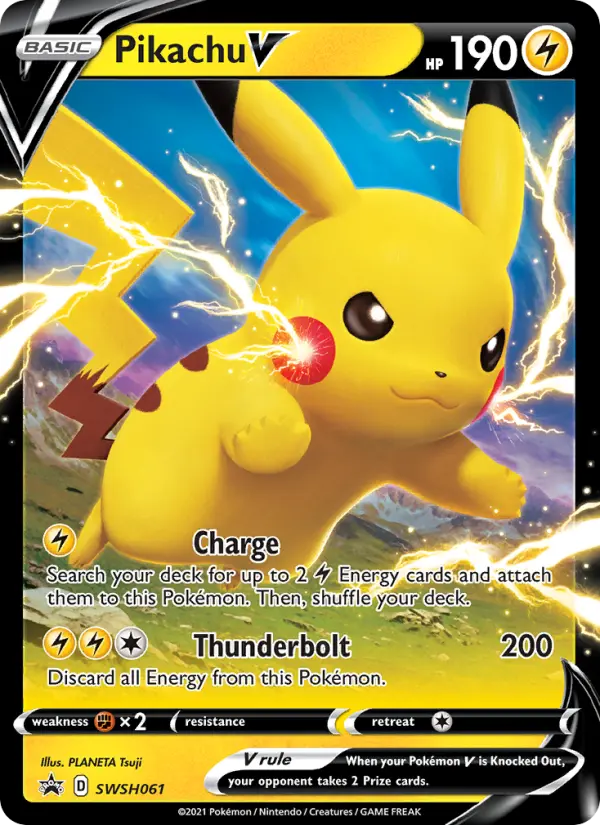 Pikachu V None Pokemon card #SWSH061 from SWSH Black Star Promos