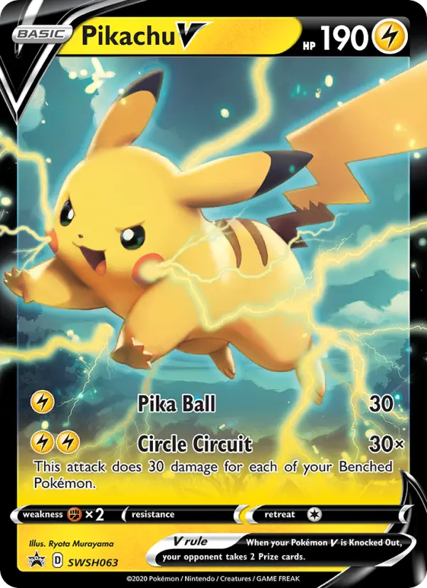 Pikachu V None Pokemon card #SWSH063 from SWSH Black Star Promos