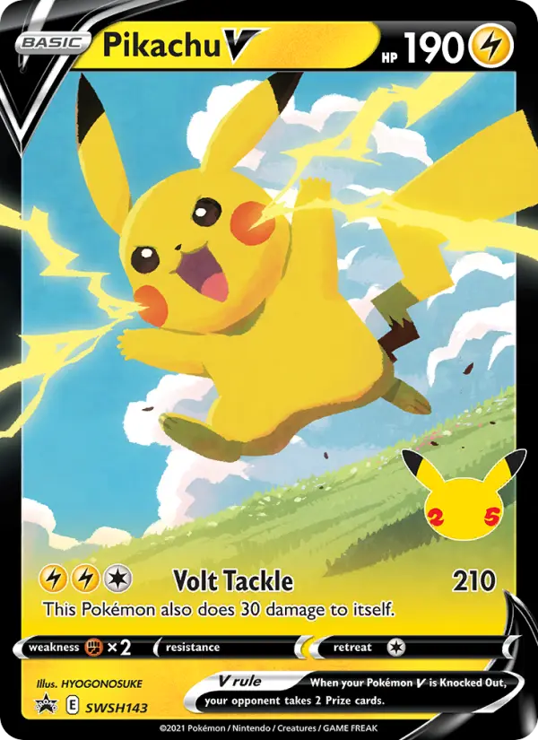 Pikachu V None Pokemon card #SWSH143 from SWSH Black Star Promos
