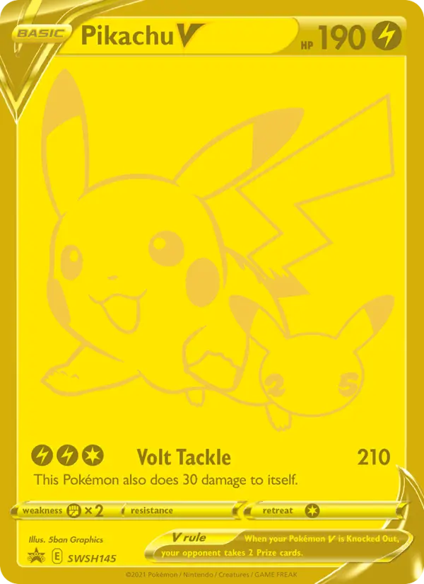 Pikachu V None Pokemon card #SWSH145 from SWSH Black Star Promos