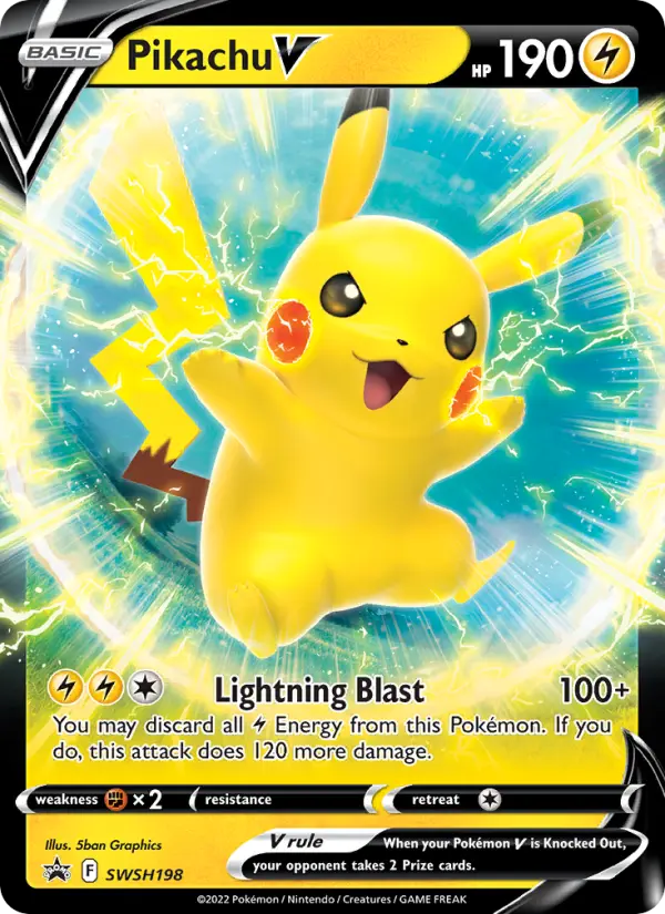 Pikachu V None Pokemon card #SWSH198 from SWSH Black Star Promos