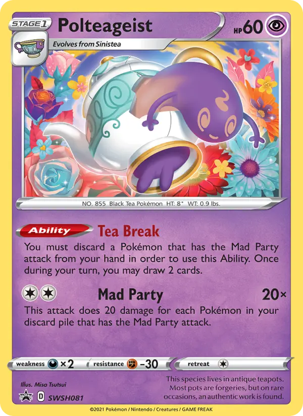 Polteageist None Pokemon card #SWSH081 from SWSH Black Star Promos