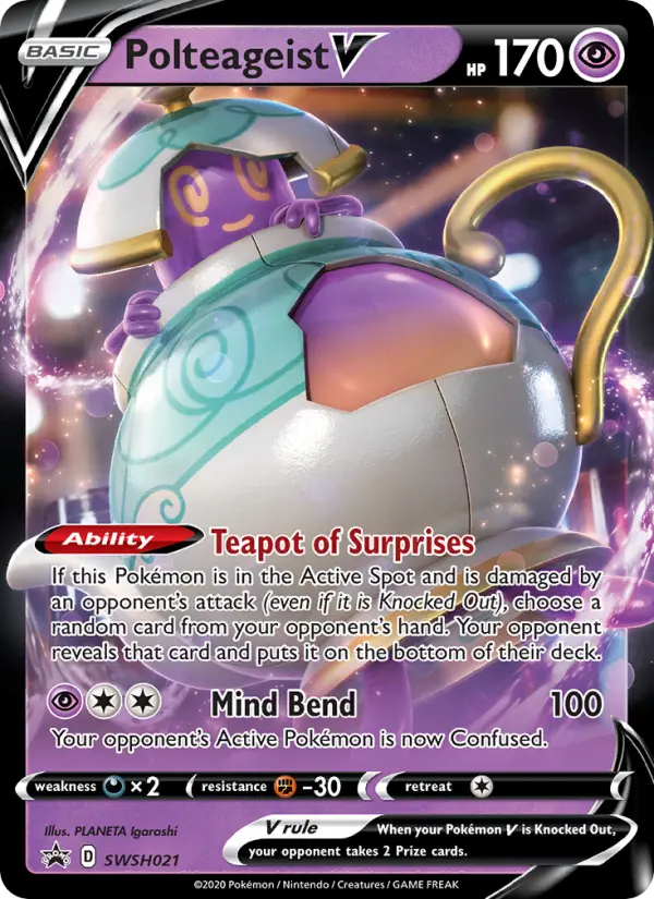 Polteageist V None Pokemon card #SWSH021 from SWSH Black Star Promos