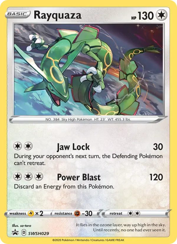 Rayquaza None Pokemon card #SWSH029 from SWSH Black Star Promos