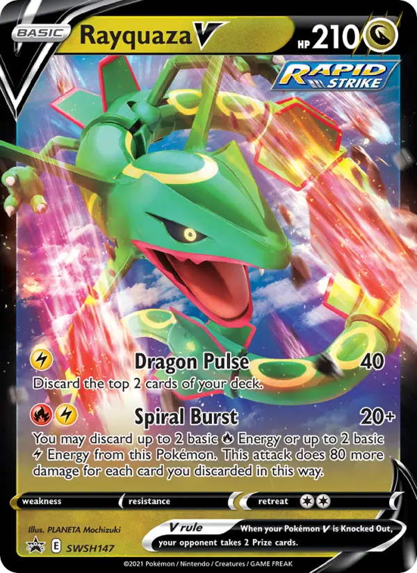 Rayquaza V None Pokemon card #SWSH147 from SWSH Black Star Promos