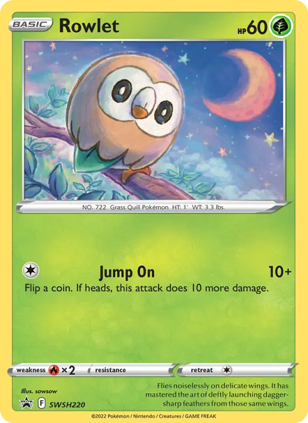 Rowlet None Pokemon card #SWSH220 from SWSH Black Star Promos