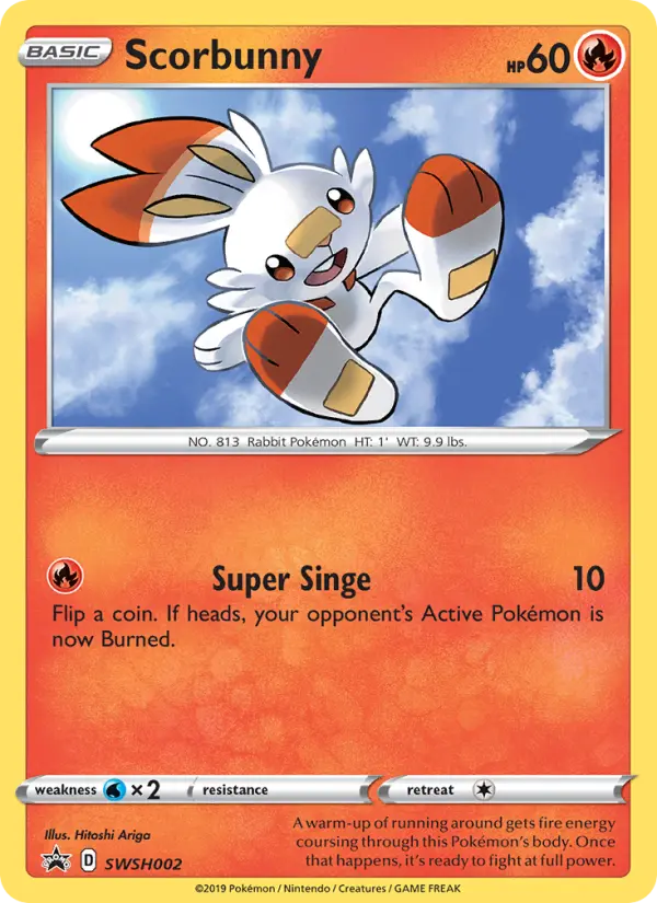 Scorbunny None Pokemon card #SWSH002 from SWSH Black Star Promos