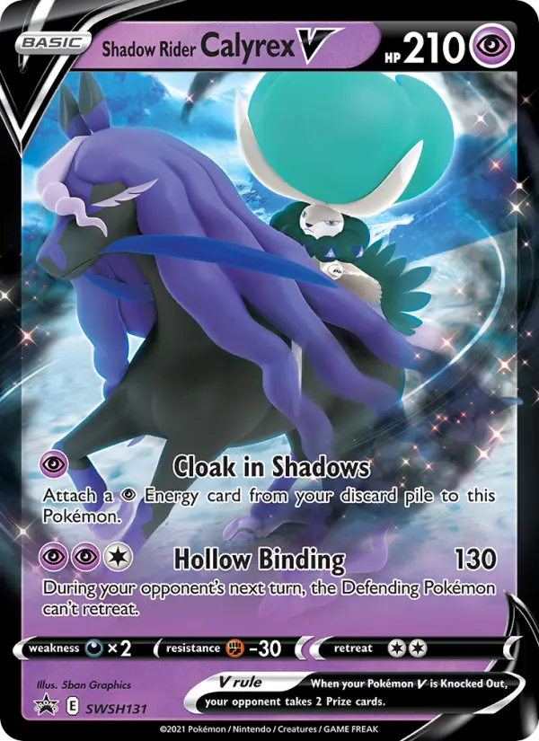 Shadow Rider Calyrex V None Pokemon card #SWSH131 from SWSH Black Star Promos