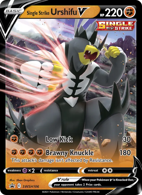 Single Strike Urshifu V None Pokemon card #SWSH106 from SWSH Black Star Promos