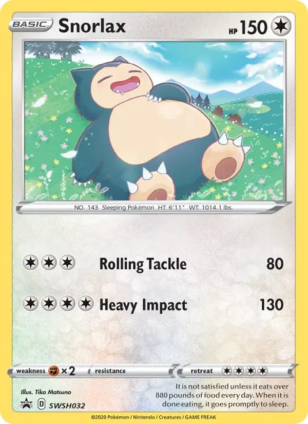 Snorlax None Pokemon card #SWSH032 from SWSH Black Star Promos