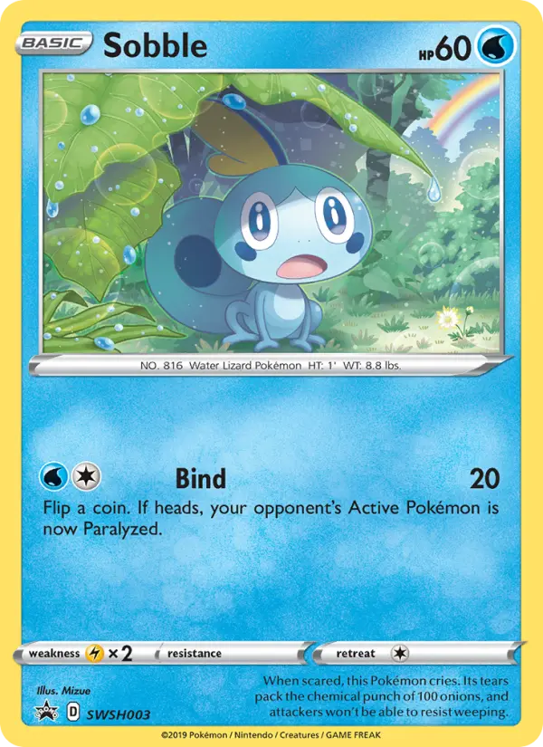 Sobble None Pokemon card #SWSH003 from SWSH Black Star Promos