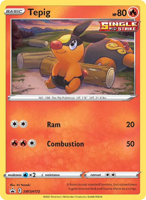 Tepig None Pokemon card #SWSH172 from SWSH Black Star Promos