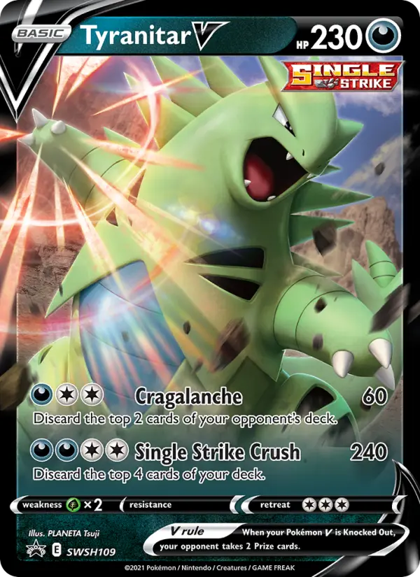 Tyranitar V None Pokemon card #SWSH109 from SWSH Black Star Promos