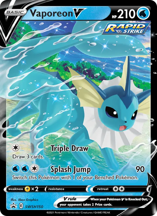 Vaporeon V None Pokemon card #SWSH150 from SWSH Black Star Promos