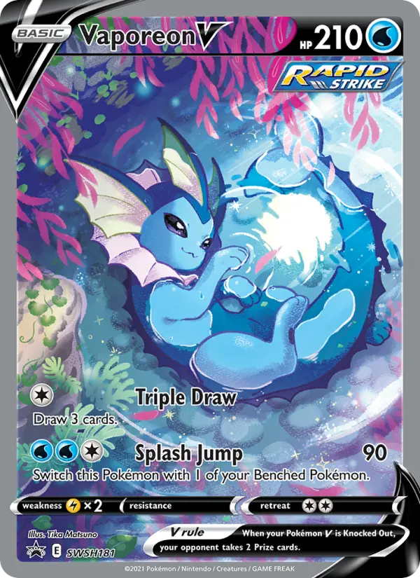 Vaporeon V None Pokemon card #SWSH181 from SWSH Black Star Promos