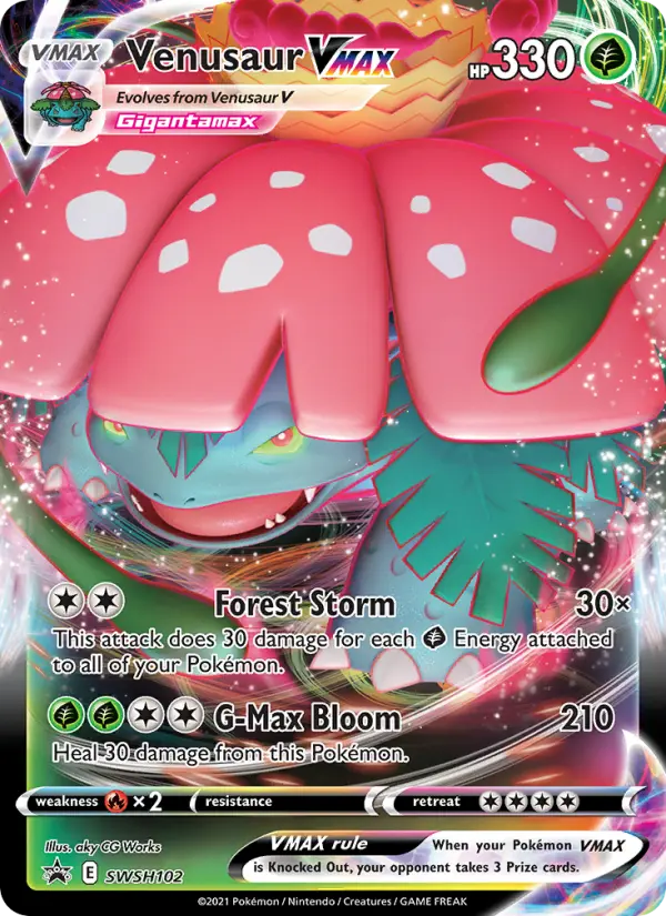 Venusaur VMAX None Pokemon card #SWSH102 from SWSH Black Star Promos