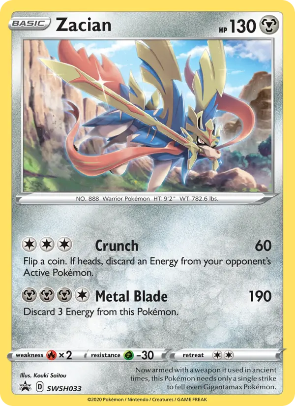 Zacian None Pokemon card #SWSH033 from SWSH Black Star Promos