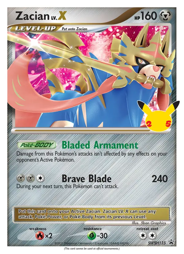 Zacian None Pokemon card #SWSH135 from SWSH Black Star Promos