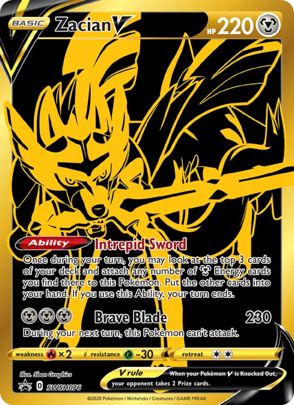 Zacian V None Pokemon card #SWSH076 from SWSH Black Star Promos
