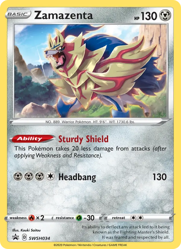Zamazenta None Pokemon card #SWSH034 from SWSH Black Star Promos