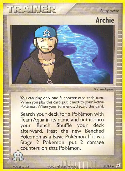 Archie Uncommon Pokemon card #71 from Team Magma vs Team Aqua