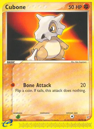 Cubone Common Pokemon card #40 from Team Magma vs Team Aqua