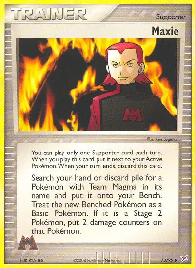 Maxie Uncommon Pokemon card #73 from Team Magma vs Team Aqua