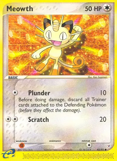 Meowth Common Pokemon card #42 from Team Magma vs Team Aqua
