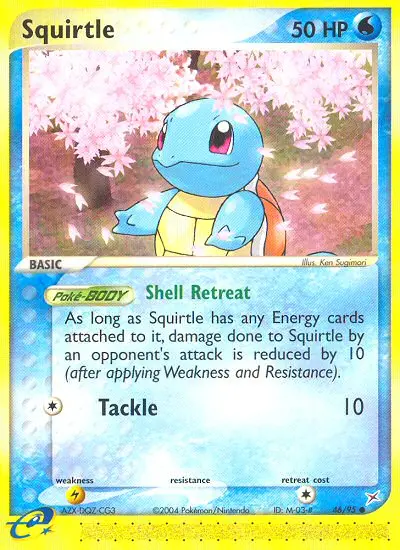 Squirtle Common Pokemon card #46 from Team Magma vs Team Aqua