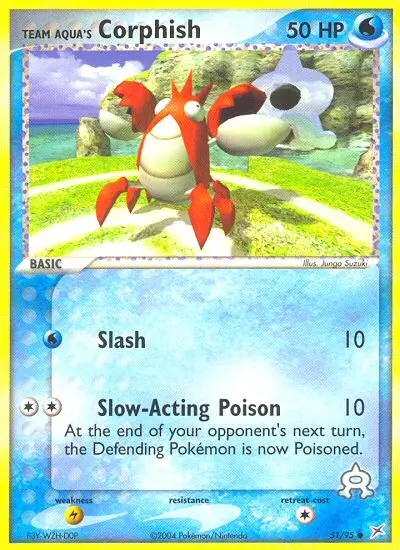 Team Aqua's Corphish Common Pokemon card #51 from Team Magma vs Team Aqua