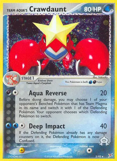 Team Aqua's Crawdaunt Rare Pokemon card #2 from Team Magma vs Team Aqua