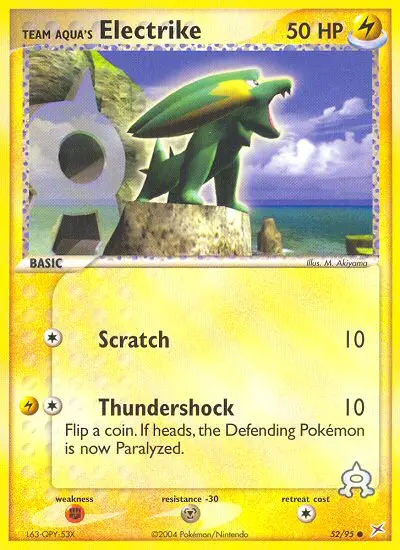 Team Aqua's Electrike Common Pokemon card #52 from Team Magma vs Team Aqua