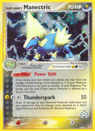 Team Aqua's Manectric Rare Pokemon card #4 from Team Magma vs Team Aqua
