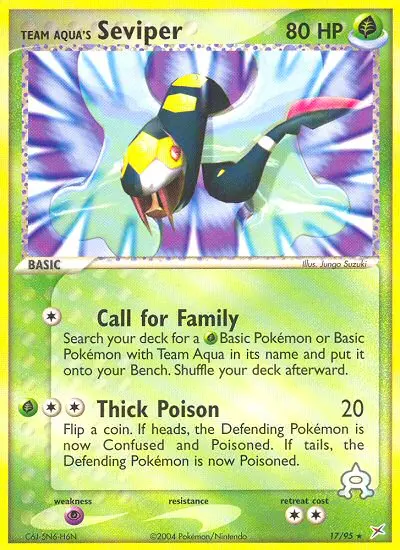 Team Aqua's Seviper Rare Pokemon card #17 from Team Magma vs Team Aqua