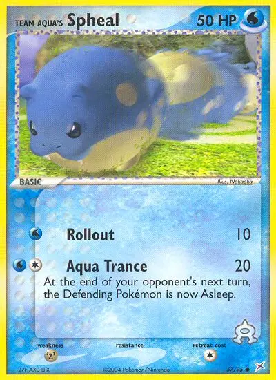 Team Aqua's Spheal Common Pokemon card #57 from Team Magma vs Team Aqua