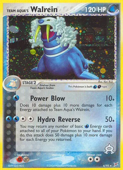 Team Aqua's Walrein Rare Pokemon card #6 from Team Magma vs Team Aqua