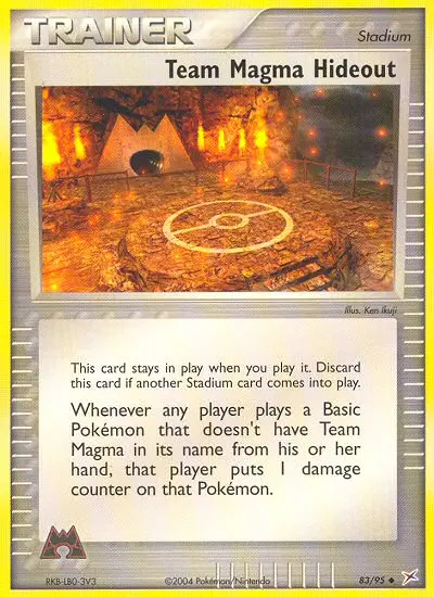 Team Magma Hideout Uncommon Pokemon card #83 from Team Magma vs Team Aqua