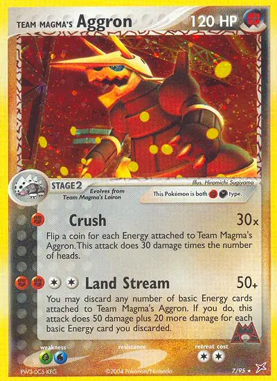 Team Magma's Aggron Rare Pokemon card #7 from Team Magma vs Team Aqua