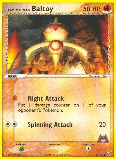 Team Magma's Baltoy Common Pokemon card #61 from Team Magma vs Team Aqua