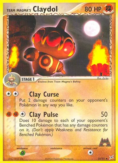 Team Magma's Claydol Uncommon Pokemon card #33 from Team Magma vs Team Aqua